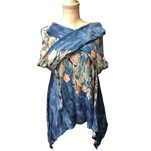 Anthropologie MAEVE watercolor swing top.  B9